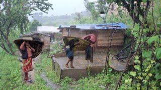 Most Peaceful And Relaxing Mountain Village Life of Nepal | Most Rainy Day |Village Life of Nepal |