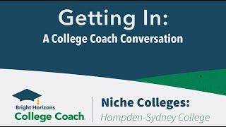 Niche Colleges: Hampden-Sydney College (#GettingInPodcast / 11-30-23 / Segment 1)