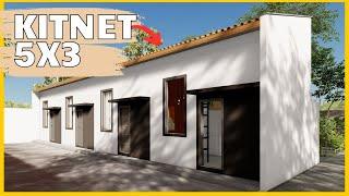  kitnet 5x3 Tipo Loft | Projeto Simples e Barato