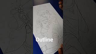 Jai Shree Ram. Outlining. #drawingtutorial #portrait #art #draw #jaishreeram #jaisiaram #ramayan