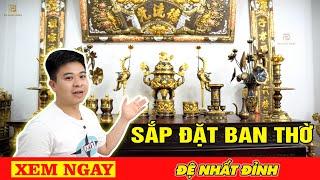 Sắp đặt bộ đỉnh đồng ngũ sự trên ban thờ. Cách sắp xếp ban thờ