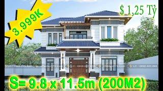BT2-9240 MẪU BIỆT THỰ 2 TẦNG HIỆN ĐẠI 4 PHÒNG NGỦ RỘNG THOÁNG