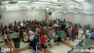 FOOD FIGHT AT BELMONT HIGH SCHOOL!!!! (Security Camera Footage)