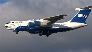 Silkway IL-76 - Powerful Takeoff at Maastricht Airport