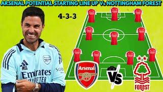  ARSENAL POTENTIAL STARTING LINE UP VS NOTTINGHAM FOREST  || EPL 2024/2025 ROUND 12,