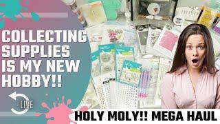 ⬇️GIVEAWAY + LIVE MEGA HAUL | Huge Unboxing | Cardmaking Supplies | Stamping Haul | Card Making Haul