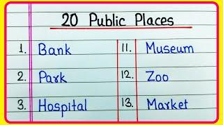 20 Public Places Name | Names of Public Places in English | Public Places Name