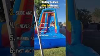 Ranking Worst Slide Fail Moments #funnyshorts #worst #ranking
