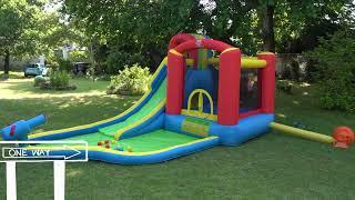 Costway Inflatable Kid Bounce House Slide Climbing Splash Park Pool Jumping Castle without Blower