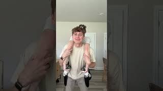 Backpack stunt with my wife 