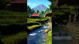keindahan pagi hari di kampung suasana pedesaan yang indah #kampung #desa #keindahanalam