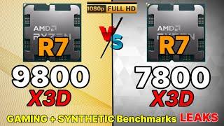 9800X3D VS 7800X3D  İ9 14900K VS R9 9950X VS R9 7950X  GAMİNG Test leaks