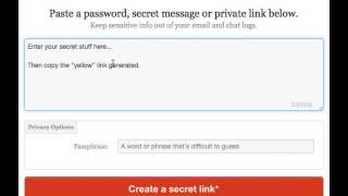 How to use the One-Time Secret private links service