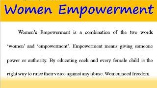 speech /Essay on women Empowerment in English Women Empowerment speech in English female empowerment