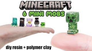 How to DIY 6 Kawaii Minecraft Mobs Resin/Polymer Clay Tutorial