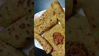 Instant Paratha with Pickle...#tasty #pickle #paratha #recipe #masti #joy #share #best #viral