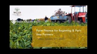 Farm Finance for Beginning and Part-time Farmers