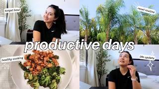 PRODUCTIVE DAYS | Reset Routine, Healthy Grocery Haul, Cooking, Workout, Shopping Haul (weekly vlog)