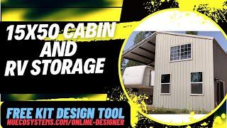 FIRE RESISTANT 15 X 50 CABIN AND RV STORAGE BUILT IN HAPPY JACK ARIZONA GALVANIZED STEEL FRAMING