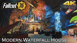 Fallout 76 - Modern Waterfall House CAMP w/ tutorial in 4K