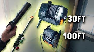 Longest RETRACTABLE Wall Mounted Pressure Washer & Vacuum