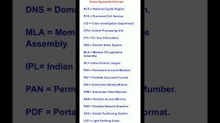 Some General Full Forms #gk #ssc #india #upsc #fullform