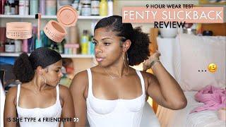 Using Fenty's New Hair Products for a Slickback | Type 4 Hair Approved??  | 9 Hour Wear Test