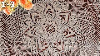 Crochet tablecloth, Amalia, 1-3