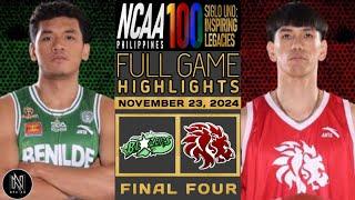 NCAA HIGHLIGHTS | BENILDE BLAZERS VS SAN BEDA RED LIONS | FINAL 4 |  NOVEMBER 23, 2024