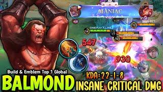 100% INSANE CRITICAL!! BALMOND NEW 1 SHOT BUILD THE REAL MONSTER - BUILD TOP 1 GLOBAL BALMOND