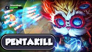 Heimerdinger is Super Broken!? (Pentakill) - Build & Runes - Wild Rift Gameplay