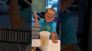 The thing Leon loves most about Mc Donald's is the straw!