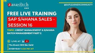 SAP S/4HANA Sales Training - Batch Management & Credit Management | ZaranTech