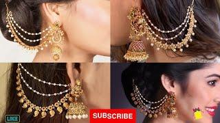 Latest Bridal gold ear chains matilu designs 2021||Queens Trenz||