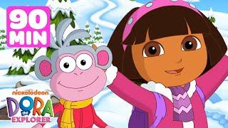 Dora Goes On Winter Action Adventures! ️ 90 Minutes of Dora the Explorer | Dora & Friends