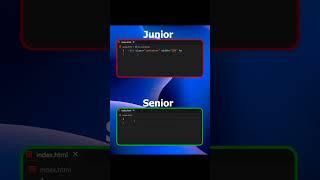 Junior vs Senior| Noob Vs Pro| Developer #webdevelopment #programming #html #html5 #coding #css #cs