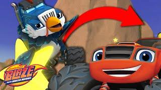 Blaze Launches Chicken Crusher on a SLINGSHOT! ⭐️ w/ AJ | Blaze and the Monster Machines