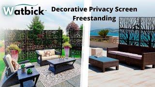 Watbick Outdoor Decorative Privacy Screen Freestanding also for Indoor Decor, Room Divider and more