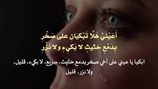 شرح المختار من قصيدة الخنساء في رثاء أخيها صخر  أعينيَّ هلا تبكيان على صخرِ بصوت #عارف حجاوي