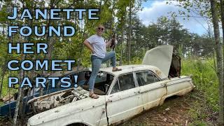 Part Pickin' at a MASSIVE Classic car Junkyard! | Janettes first Classic Car Junkyard walk!