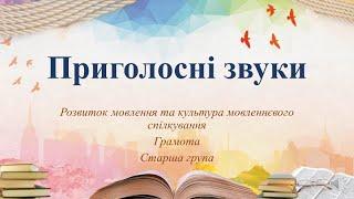 Відеозаняття з грамоти "Приголосні звуки" Старша група