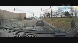 Parma police use Grappler bumper tool to stop suspect vehicle during pursuit