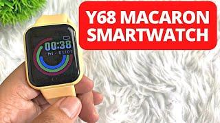 Y68 MACARON SMARTWATCH UNBOXING AND INITIAL REVIEW | ENGLISH