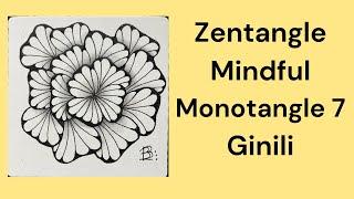 Zentangle Easy Mindful Monotangle Tile 7 with Ginili