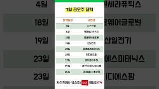 7월 공모주 청약 일정 및 리스트