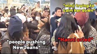 NewJeans got mobbed at the airport and made HANNI cried when fans tried to touch her