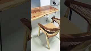 Live Edge Slab Hair Pin Leg Table #slab #table #hairpin #restaurantfurniture #slabtable