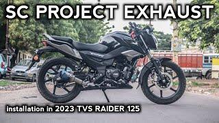 SC PROJECT EXHAUST INSTALLATION IN TVS RAIDER 125