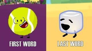 The First and Last Words of Every BFDI Season!