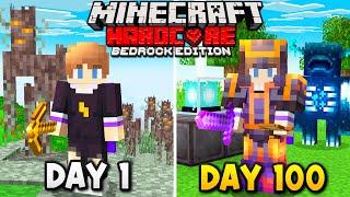 I Survived 100 Days of BEDROCK Hardcore Minecraft!